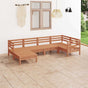 6 Piece Garden Lounge Set Solid Wood Pine Honey Brown