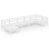 7 Piece Garden Lounge Set Solid Pinewood White
