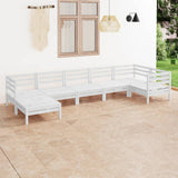 7 Piece Garden Lounge Set Solid Pinewood White