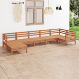 7 Piece Garden Lounge Set Solid Pinewood Honey Brown