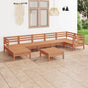 8 Piece Garden Lounge Set Solid Wood Pine Honey Brown