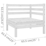 8 Piece Garden Lounge Set Solid Wood Pine White - Rear View