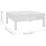 8 Piece Garden Lounge Set Solid Wood Pine White - Close-Up Angle