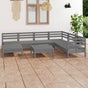 8 Piece Garden Lounge Set Solid Wood Pine Grey