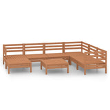 8 Piece Garden Lounge Set Solid Wood Pine Honey Brown