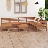 8 Piece Garden Lounge Set Solid Wood Pine Honey Brown