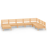 8 Piece Garden Lounge Set Solid Pinewood - Front View