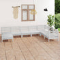 8 Piece Garden Lounge Set Solid Wood Pine White