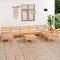 9 Piece Garden Lounge Set Solid Wood Pine