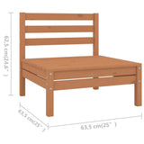 9 Piece Garden Lounge Set Solid Pinewood Honey Brown
