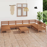 9 Piece Garden Lounge Set Solid Pinewood Honey Brown