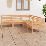 5 Piece Garden Lounge Set Solid Pinewood