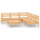 6 Piece Garden Lounge Set Solid Pinewood