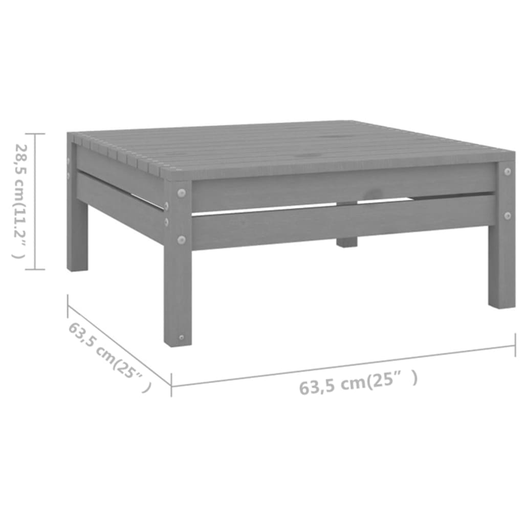 6 Piece Garden Lounge Set Solid Wood Pine Grey