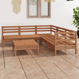 6 Piece Garden Lounge Set Solid Pinewood Honey Brown