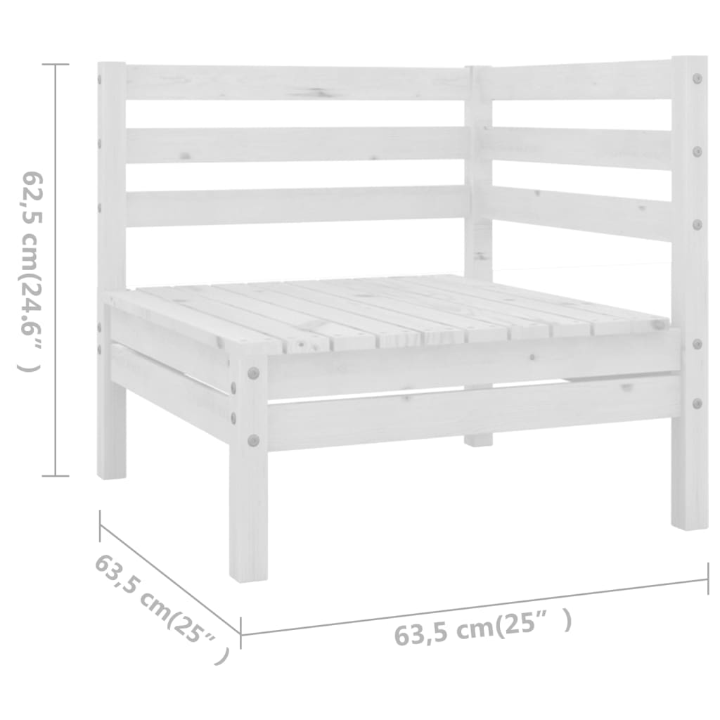 6 Piece Garden Lounge Set Solid Pinewood White