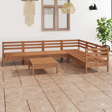 7 Piece Garden Lounge Set Solid Pinewood Honey Brown