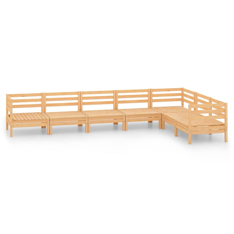 7 Piece Garden Lounge Set Solid Wood Pine