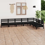 7 Piece Garden Lounge Set Solid Pinewood Black