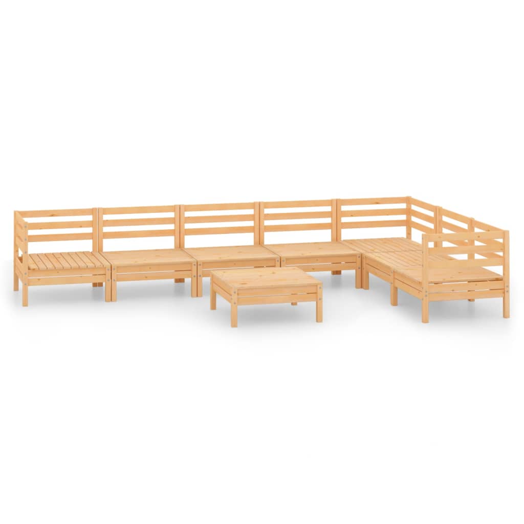 8 Piece Garden Lounge Set Solid Pinewood