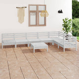8 Piece Garden Lounge Set Solid Pinewood White