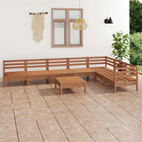 8 Piece Garden Lounge Set Solid Wood Pine Honey Brown