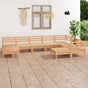 9 Piece Garden Lounge Set Solid Wood Pine