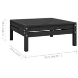 9 Piece Garden Lounge Set Solid Pinewood Black