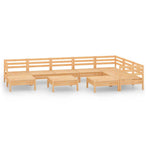 10 Piece Garden Lounge Set Solid Wood Pine