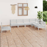 7 Piece Garden Lounge Set Solid Pinewood White
