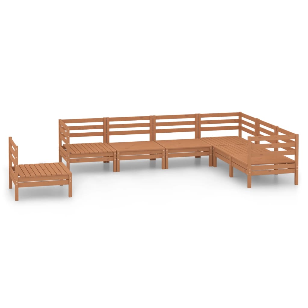7 Piece Garden Lounge Set Solid Pinewood Honey Brown