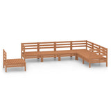 7 Piece Garden Lounge Set Solid Pinewood Honey Brown
