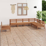 7 Piece Garden Lounge Set Solid Pinewood Honey Brown