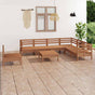 8 Piece Garden Lounge Set Solid Wood Pine Honey Brown