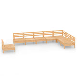 8 Piece Garden Lounge Set Solid Pinewood - Front View
