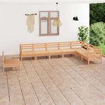 8 Piece Garden Lounge Set Solid Wood Pine