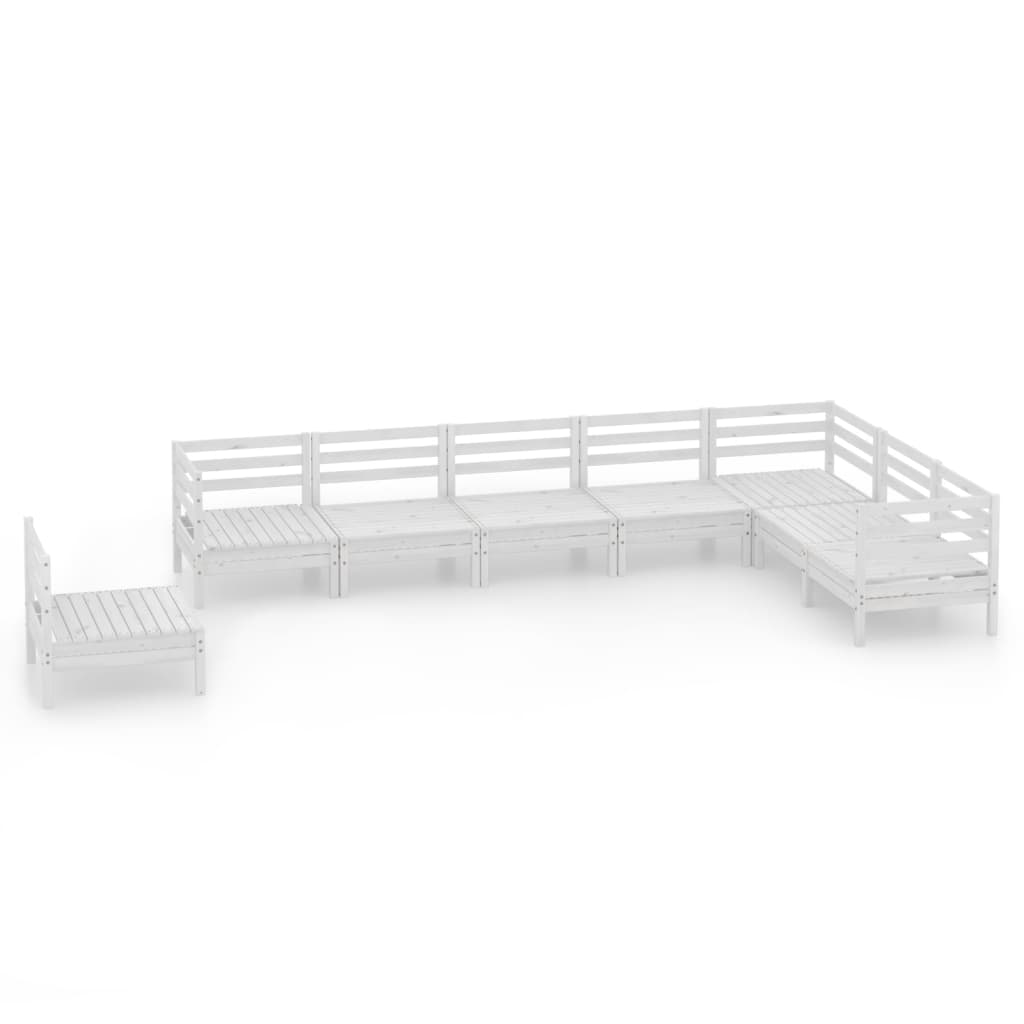 8 Piece Garden Lounge Set Solid Pinewood White