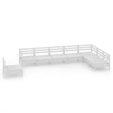 8 Piece Garden Lounge Set Solid Pinewood White
