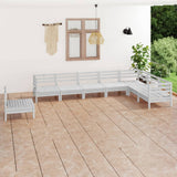 8 Piece Garden Lounge Set Solid Pinewood White