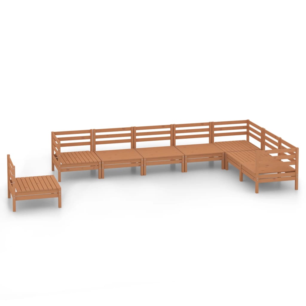 8 Piece Garden Lounge Set Solid Pinewood Honey Brown
