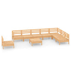 9 Piece Garden Lounge Set Solid Wood Pine