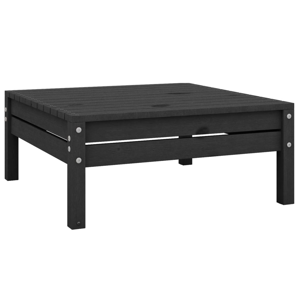 9 Piece Garden Lounge Set Solid Pinewood Black