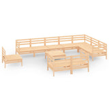 11 Piece Garden Lounge Set Solid Pinewood