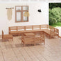 11 Piece Garden Lounge Set Solid Wood Pine Honey Brown