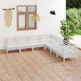 7 Piece Garden Lounge Set Solid Pinewood White