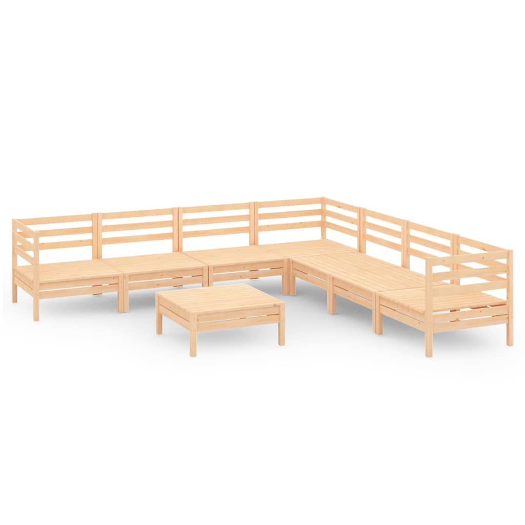 8 Piece Garden Lounge Set Solid Pinewood
