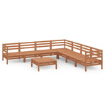 8 Piece Garden Lounge Set Solid Wood Pine Honey Brown