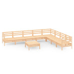 9 Piece Garden Lounge Set Solid Wood Pine