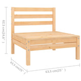 9 Piece Garden Lounge Set Solid Pinewood - Rear View
