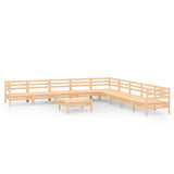 10 Piece Garden Lounge Set Solid Pinewood